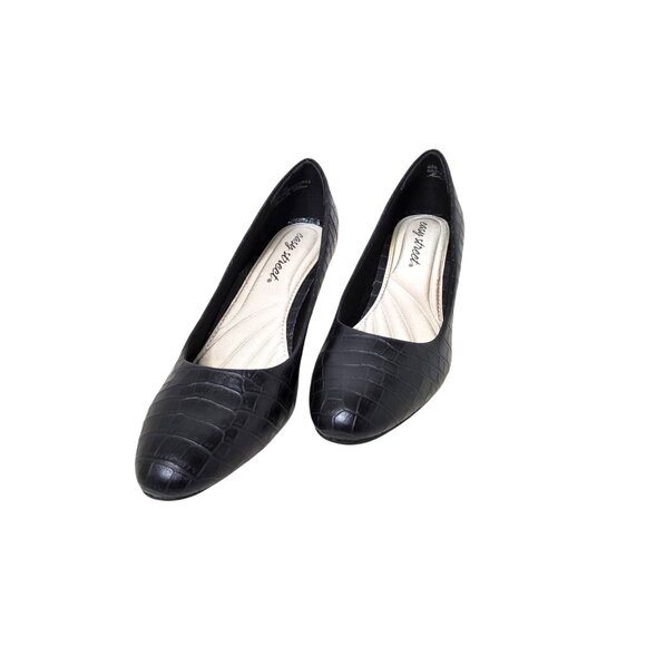 easy street womens faux leather animal print 2" heel slide on pumps size 7m. - Picture 2 of 5